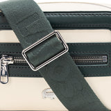 Lacoste Women's Small Nilly Petit Piqué Reporter Bag, Flour/Dark Green, One Size