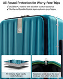 Hanke 16 Inch Small Carry On Luggage Hard Shell Top Opening Aluminum Frame Suitcase with Spinner Wheels, Underseat Front Open Luggage for Men & Women Business Travel and Short Trips, Caribbean Blue