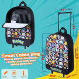 Pokemon Kids Foldable Trolley Suitcase 15”, 10.5 Litres 2 Wheels Black (S/15inch -10.5L, Black Aop)