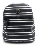 Tommy Hilfiger Women's Black White Striped Small Backpack Handbag Purse
