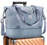 LUGGEX Travel Bags for Woman, Expandable Weekender Carry On Bag, Overnight Tote Bag for Sport Gym Hospital, 11.8x15.7x8.7 Inch