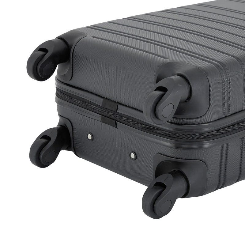 kensie 22" Peonies Hardside Carry-On Luggage with ID Tag, Black