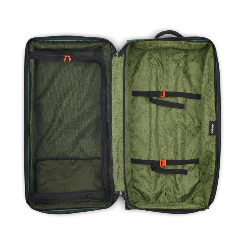 Jeep JS005A Two Wheel Rolling Travel Duffle Bag, Elm Green, 31 Inch