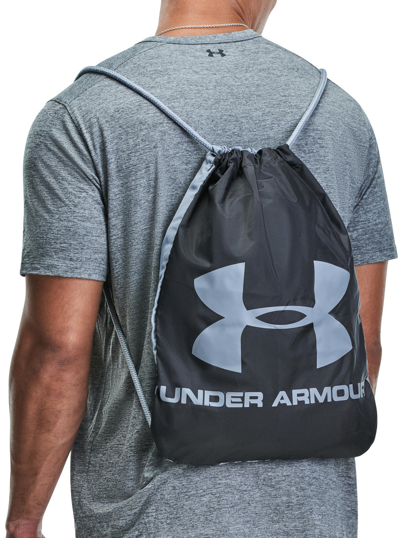 Under Armour Unisex-Adult Ozsee Sackpack , Black (009)/Steel , One Size Fits All