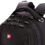 SwissGear 5505 Cecil 16” Laptop Backpack Black – Daily Laptop Bag with Gear Attachment Options – Multiple Organizer Pockets & Padded Shoulder Straps