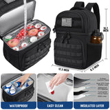 MOZETO Lunch Backpack for Men, Tactical Inspired Double Deck Cooler Backpack Insulated Leakproof RFID Lunchbox for Work