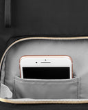 Skip Hop Diaper Bag Backpack: Mainframe Large Capacity Wide Open Structure with Changing Pad & Stroller Attachement, Black with Gold Trim