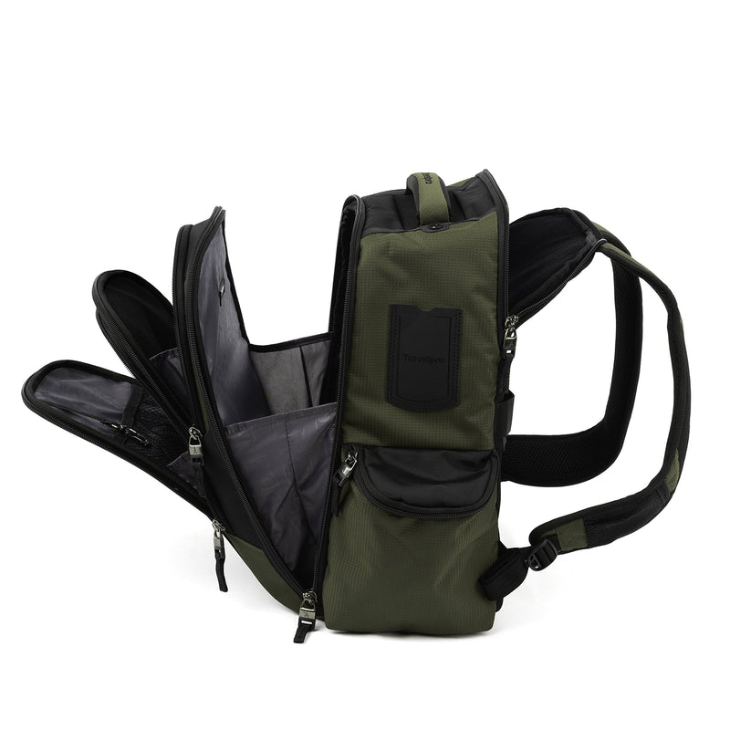 Travelpro Bold Lightweight Rugged Backpack, Fits up to 15.6 inch laptop and tablet sleeve, Olive/Black