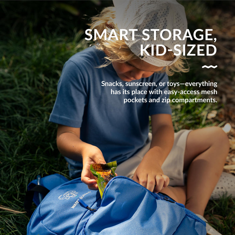 Water Buffalo Mini Sherpa Kids Hiking Backpack & Hydration Backpack, with 1.5L Bladder, Adjustable Fit, Reflective Trim
