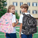 KingCheer Cute Kids Backpack for Girls and Boys Lightweight School Bag for Preschool, Primary,Teenage & Elementary Students Bookbag for Kids Aged 6-12(17inch, Pink Dinosaur Upgrade)