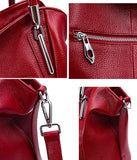 HESHE Soft Leather Handbags for Women Shoulder Handbags Tote Hobo Purses Satchel Bags Classic Women Purses Cross Body Bag (Wine)