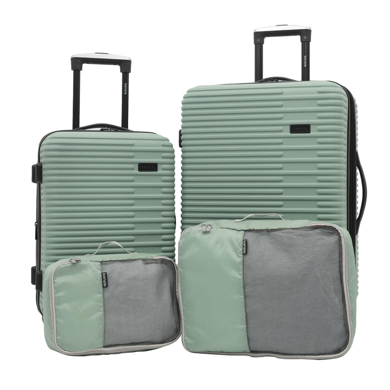kensie Women's Hillsboro Luggage & Travel Bags Set, Green Granite, 4 Piece Set