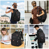 17.3 inch Laptop Backpack,Large Backpack Computer Bookbag Rucksack with USB Charging Port,Water Resistant Sturdy Backpack for Business College School Travel,Men Women Casual Daypack,Black