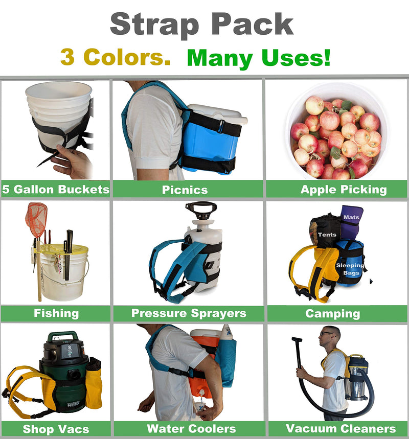 Strap Pack Backpack for Carrying Outdoor Wet Dry Vacuums or Water Coolers (Gold)