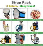 Strap Pack Backpack for Carrying Outdoor Wet Dry Vacuums or Water Coolers (Gold)