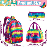 Meetbelify Backpack for Girls Backpacks for Elementary Preschool Student with Lunch Box Pencil Case 3 in 1 Bookbag for Girls for School