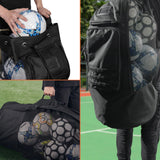 Fitdom Heavy Duty XL Soccer Mesh Equipment Ball Bag w/Adjustable Backpack Shoulder Strap Design for Coach. 2 Different Size Front Pockets for Sporting Accessories. Best for All Outdoor & Water Gears