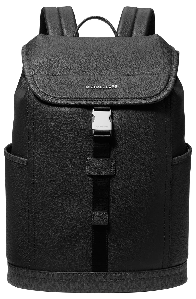 Michael Kors Men's Hudson Slim Flap Backpack, Black, One Size
