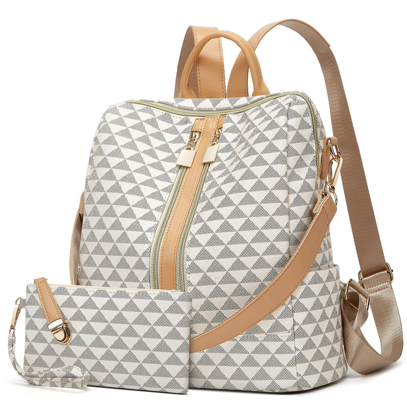 Makes Backpack Purse for Women PU Leather Travel Satchel Handbag Convertible Design Bag with Purse 2 Piece