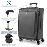 Travelpro Crew Classic Lightweight Softside Expandable Checked Luggage, 8 Wheel Spinner Suitcase, TSA Lock, Men and Women, Checked Medium 25-Inch, Titanium Grey