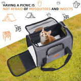 SMOUATOU Cat Carrier, Dog Carrier, Cat Bag Carrier, Cat Travel Carrier, Soft-Sided and Scratch-Proof mesh Cat Bag Pet Carriers, Travel Puppy Carry, Pet Home (Grey)