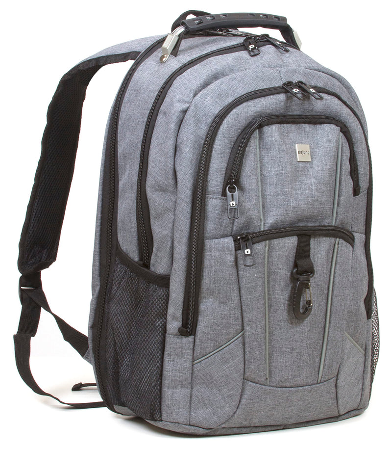Dejuno Dejuno Commuter Backpack Checkpoint-friendly 15.6" Laptop Pocket - Heather Grey Laptop Backpack, Heather Grey