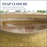 Tommy Bahama Flap Crossbody Bag, Women's Mini Handbag with Woven Design and Adjustable Shoulder Strap, Tan