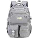 abshoo Large Heavy Duty Backpack For School College Bookbag Casual Multi Pocket Travel Backpacks (Grey)