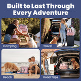 The Original Doggy Bag™ - Complete Dog Travel Bag for Supplies with 2 BPA-Free Travel Bowls & 2 Pet Food Containers - A Dog Mom Gift for Day Trips, Camping, Road Trips & Weekends Away: Lt. Pink