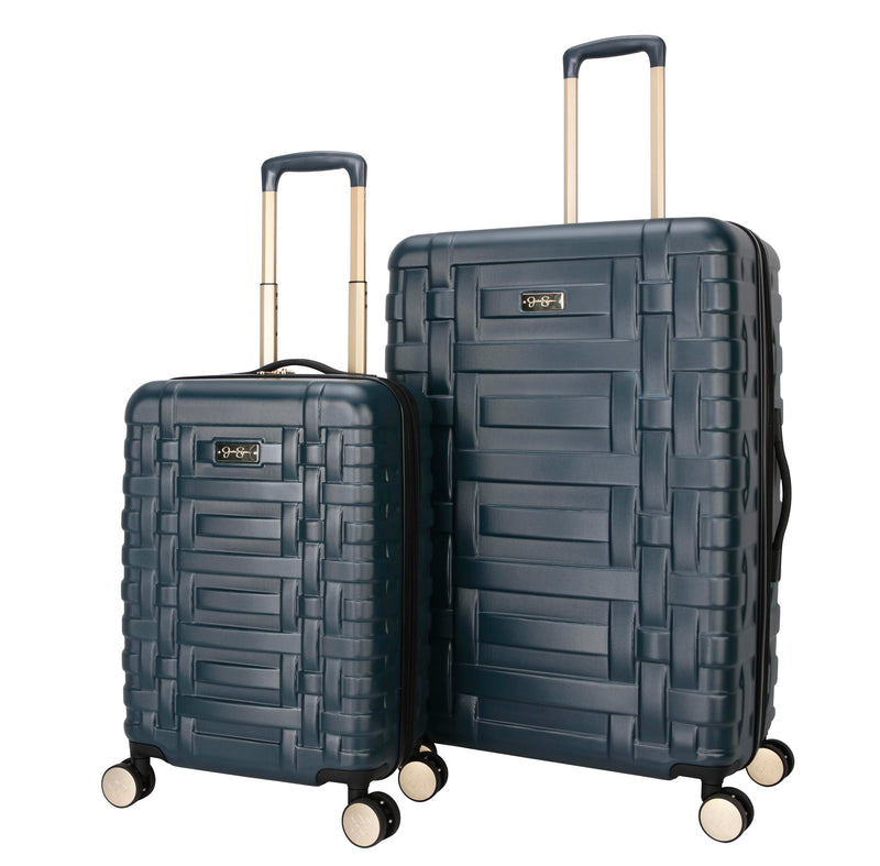 Jessica Simpson Taffeta 2-Piece Set (20"& 28") Expandable 8-Wheel Spinner Large Checked Luggage Suitcase, Magical Forest