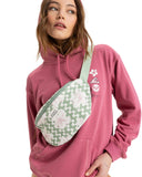 Roxy Women's Sling Bag | Crochet | Woven | Fanny Pack | Waist Bag | Travel | Beach | Vacation | Natural, Vanilla Smoothie - Basil Party Waves