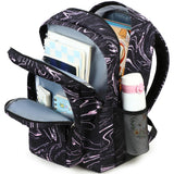 abshoo Classical Basic Marble Womens School Backpack For College Teen Girls Water Resistant Bookbag (Marble Black)