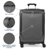 Travelpro Crew Classic Lightweight Softside Expandable Checked Luggage, 8 Wheel Spinner Suitcase, TSA Lock, Men and Women, Checked Medium 25-Inch, Titanium Grey