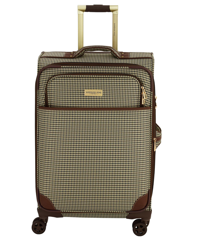 London Fog Cambridge 25" Expandable Spinner, Olive Houndstooth