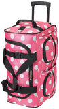 Rockland Rolling Duffel Bag, Pink Dot, 22"