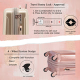 kensie 20" "Alma" Carry-On TSA-Lock Spinner Luggage, Rose Gold