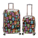 Rockland Departure Hardside Spinner Wheel Luggage, Owl, 2-Piece Set (20/28)