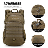 Mardingtop Small Tactical Molle Backpack - 25L Hiking Backpack for Backpacking, Cycling and Biking