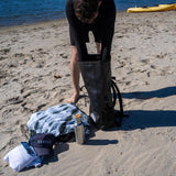 Ho Stevie! Waterproof Surf Backpack - Heavy Duty with Laptop Sleeve - Roll Top Closure Keeps Your Gear Dry In Bag - 25L