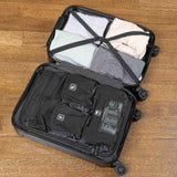 Genius Pack Expandable Hardside Carry On Luggage 22x14x9 Airline Approved Rolling Suitcase with Double Spinner Wheels, Ultra Light 21-Inch (Jet Black)