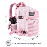 LHI Tactical Military Backpack for Men and Women 25L Army Assault Pack Bag Large Rucksack with Molle System-pink