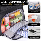 MOZETO Laptop Lunch Backpack for Men, Tactical Inspired Utility Anti-Theft Work Bag with Cooler Compartment Lunchbox (Black, 17 Inch)