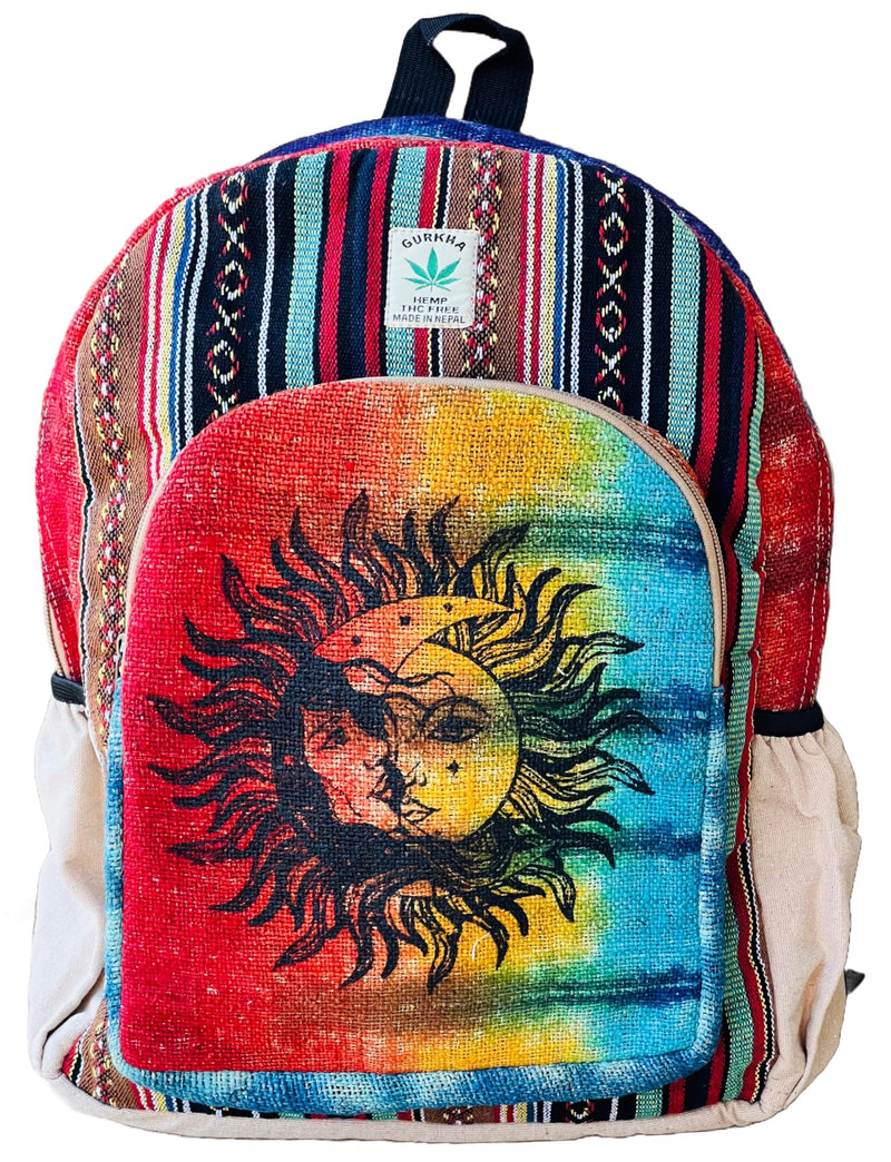 Himalayan Craft Unique Design Himalayan Hemp Cotton Backpack 17 IN Large Hippie, Festival, Hiking & Tablet Laptop Backpack Bag - Handmade In Mt. Everest Country, Nepal