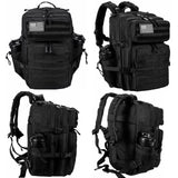 LHI Military Tactical Backpack for Men and Women 45L Army 3 Days Assault Pack Bag Large Rucksack with Molle System - Black