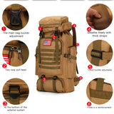 King'sGuard 70L Camping Hiking Backpack Tactical Backpack Military Molle Rucksack Backpack for Outdoor