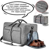 Vomgomfom Travel Duffle Bag for Men, 65L 85L 115L Foldable Travel Duffel Bag with Shoes Compartment Overnight Bag for Men Women