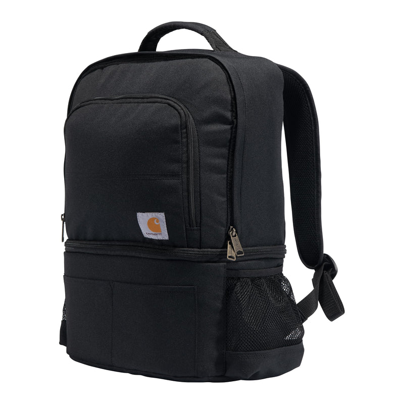 Carhartt Insulated 24 Can Two Compartment Cooler Backpack, Fully-Insulated Base, Durable Water-Resistant for Camping, Beach & Travel, Black