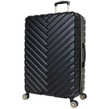 Kenneth Cole REACTION Madison Square Lightweight Hardside Chevron Expandable Spinner Luggage, Black, 24-Inch Checked