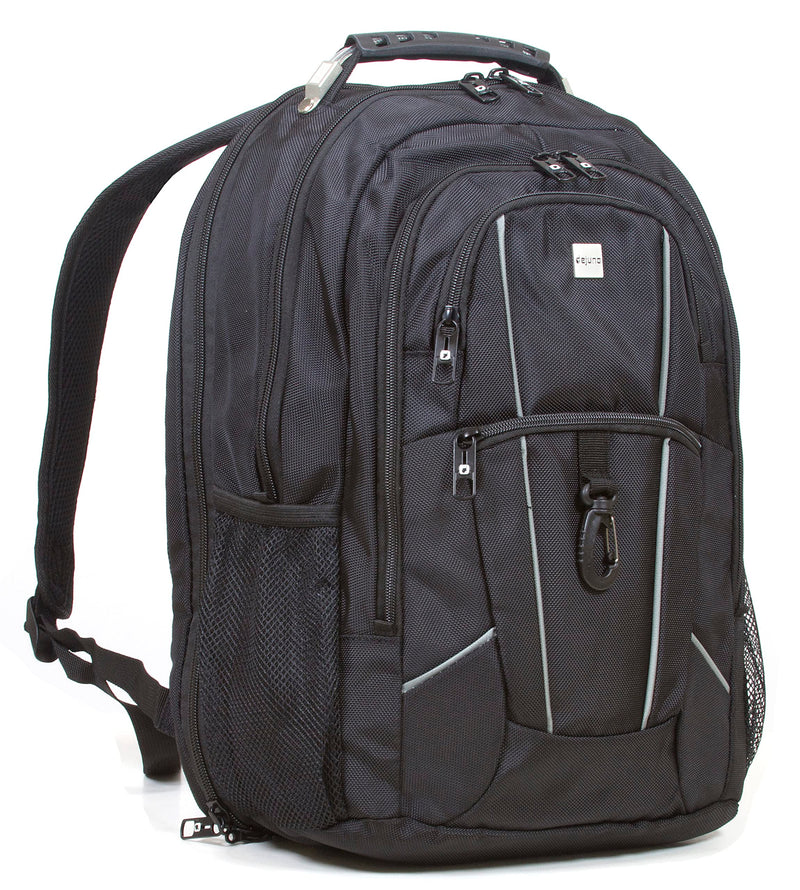 Dejuno Dejuno Commuter Backpack Checkpoint-friendly 15.6" Laptop Pocket - Black Laptop Backpack, Black
