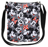 Disney Crossbody Bag Mickey & Minnie Mouse All Over Print Travel Passport (Grey)